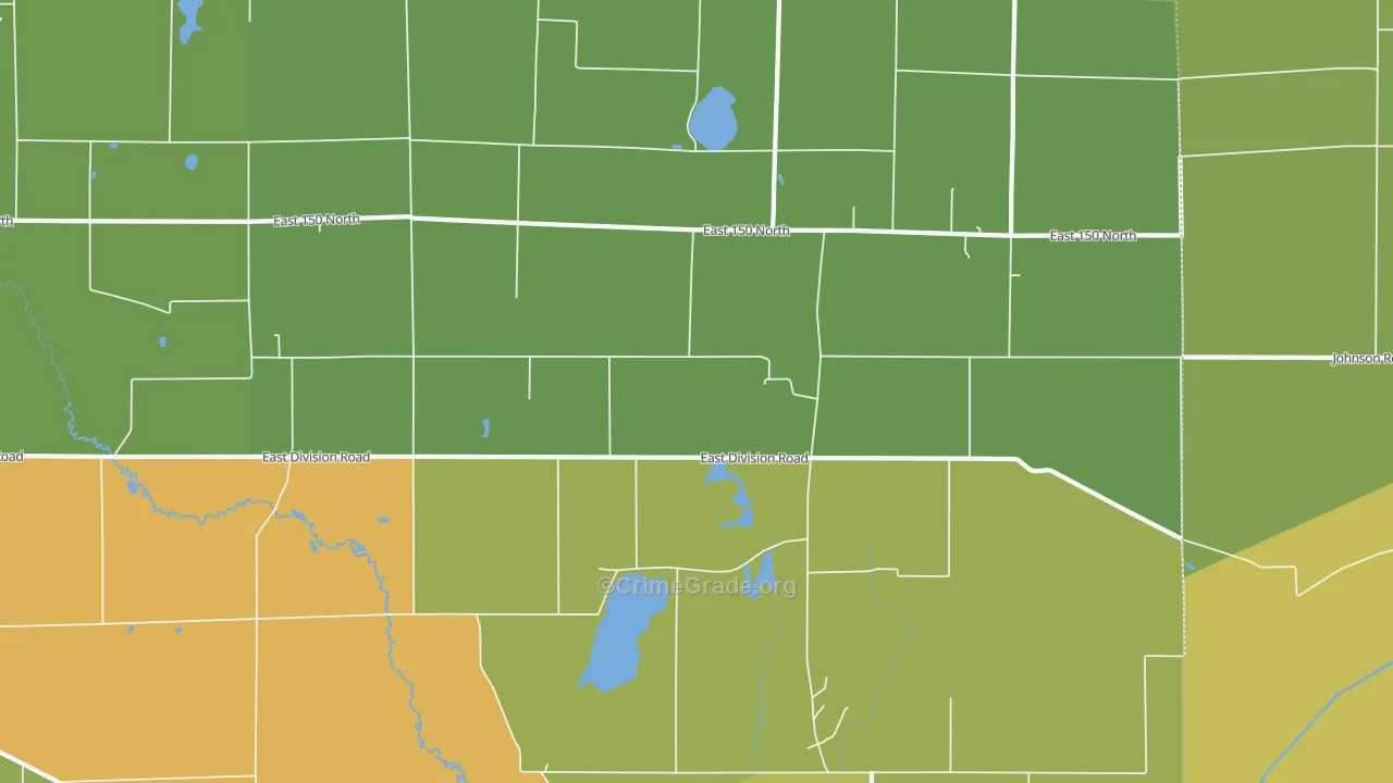 Mill Creek, IN Map of Theft Rates