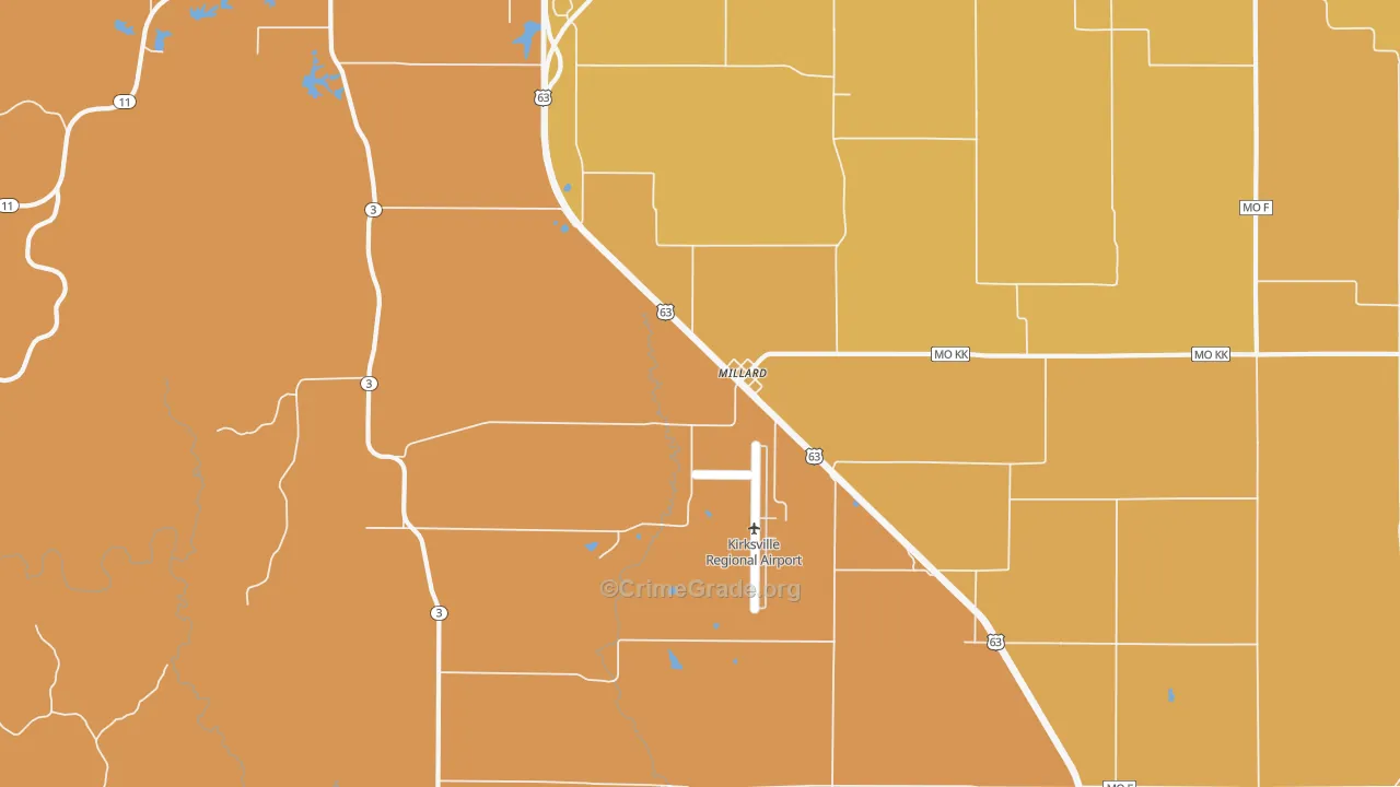 Millard, MO Map of Theft Rates