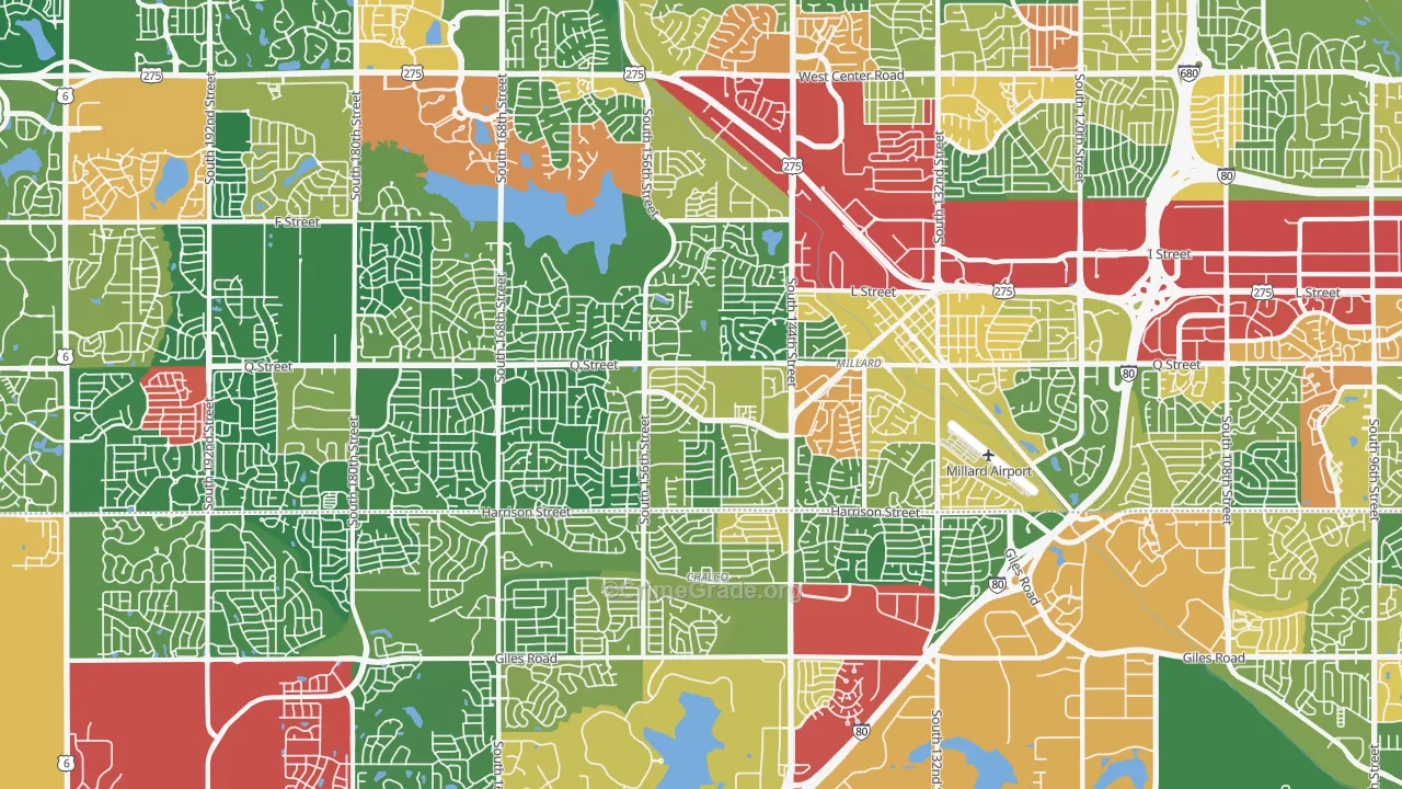 Millard, Omaha, NE Map of Theft Rates