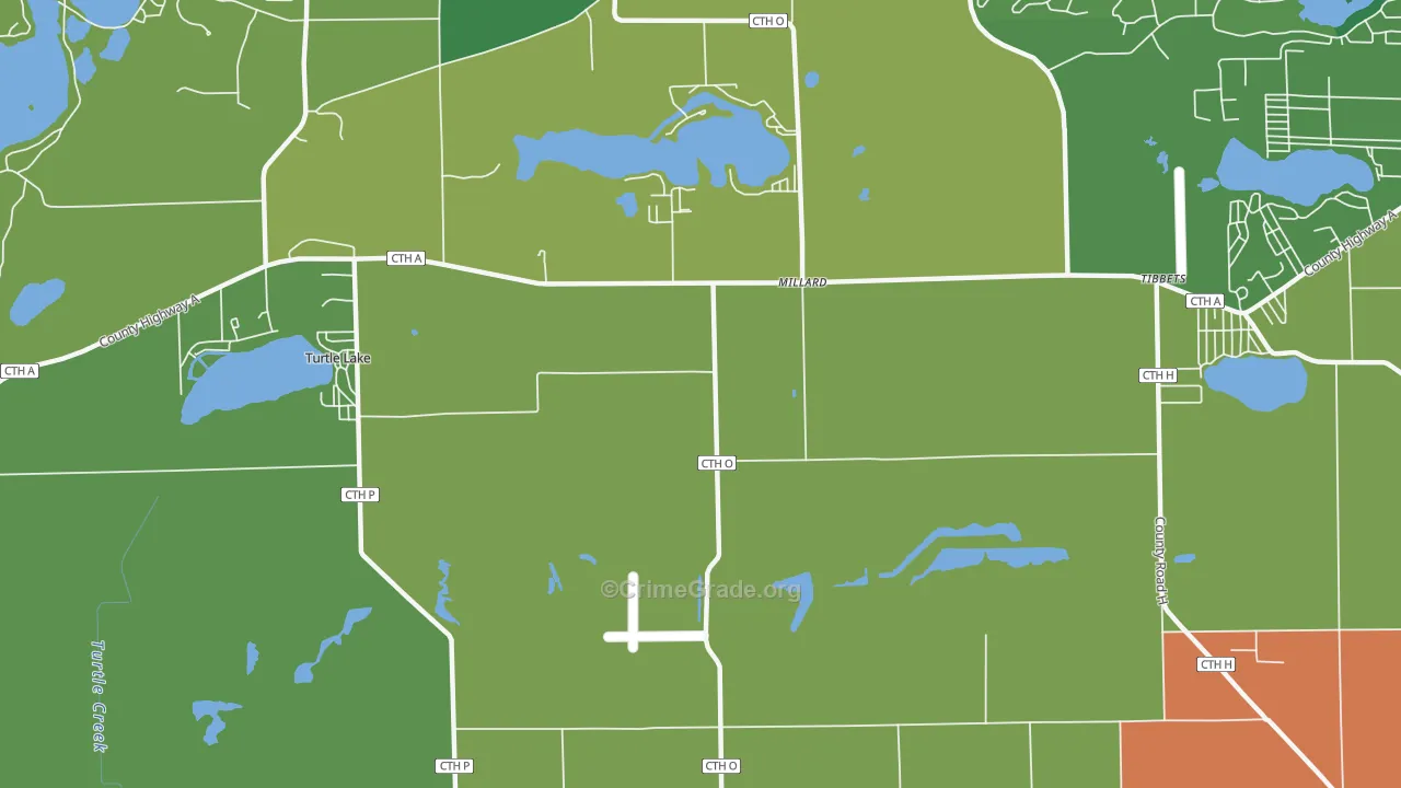 Millard, WI Map of Theft Rates