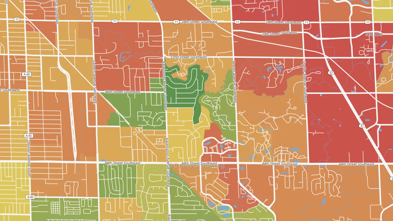 Millbrook, Grand Rapids, MI Map of Theft Rates