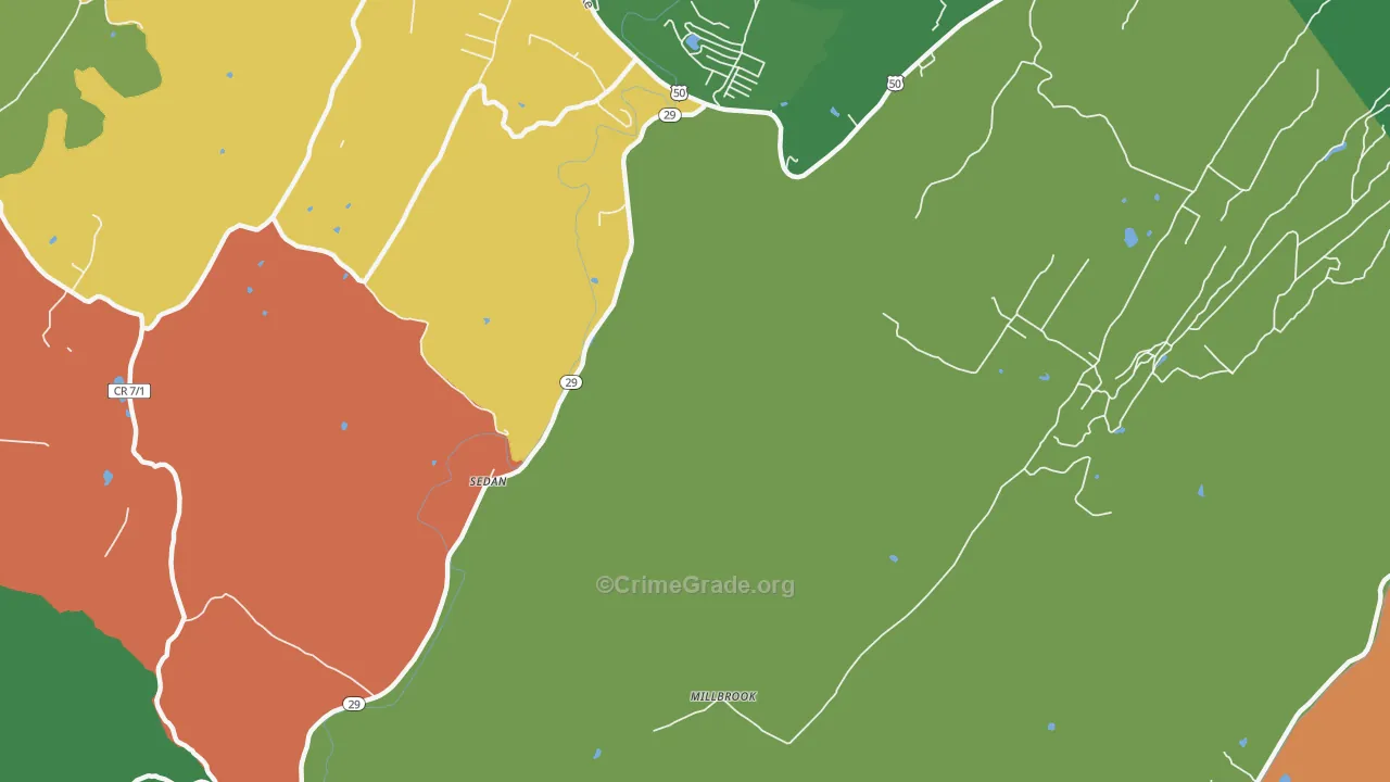 Millbrook, WV Map of Theft Rates
