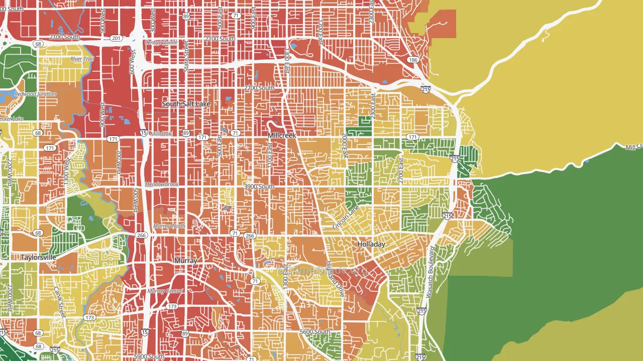 Millcreek, Salt Lake City, UT Map of Theft Rates