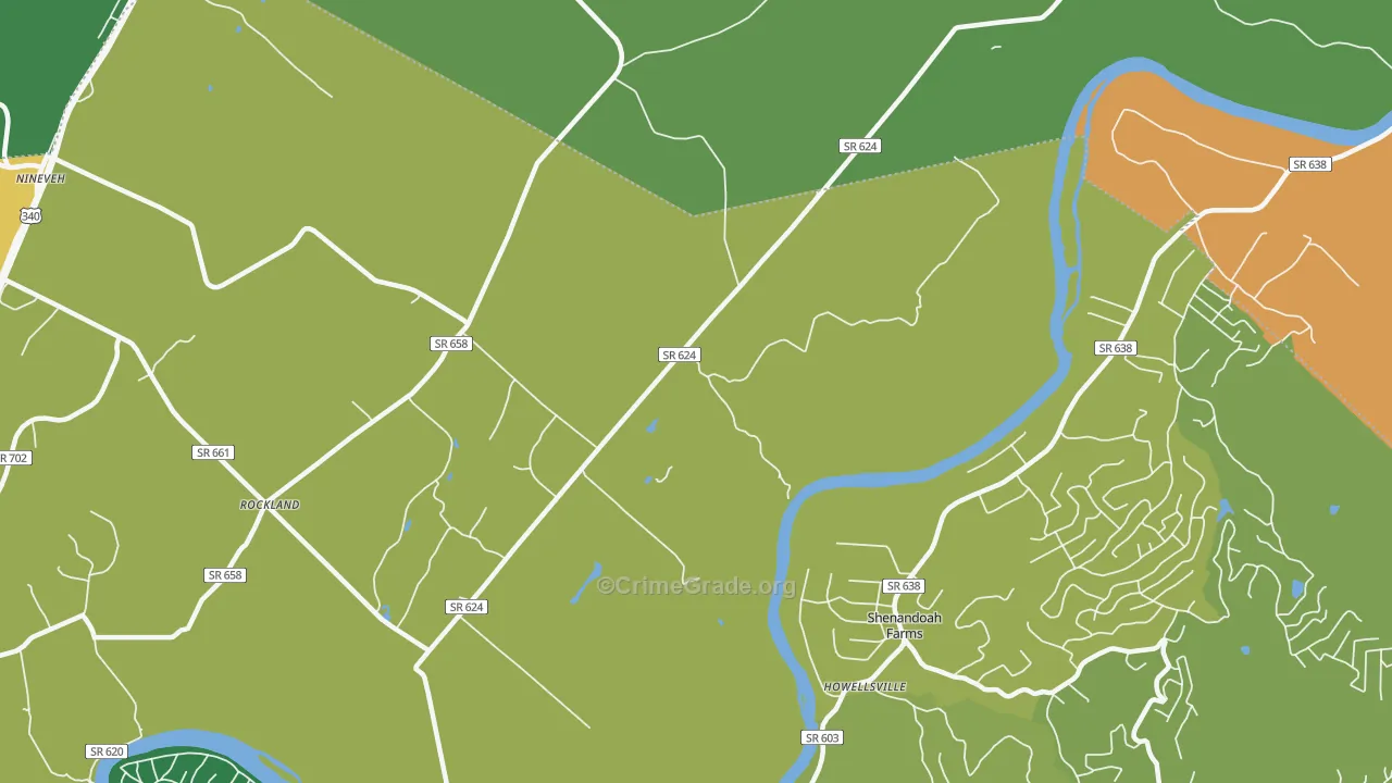 Milldale, VA Map of Theft Rates