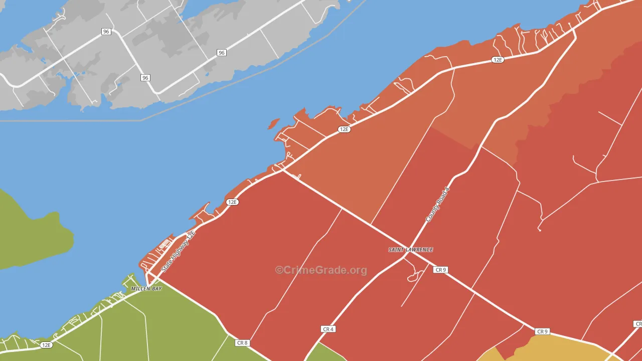 Millen Bay, NY Map of Theft Rates