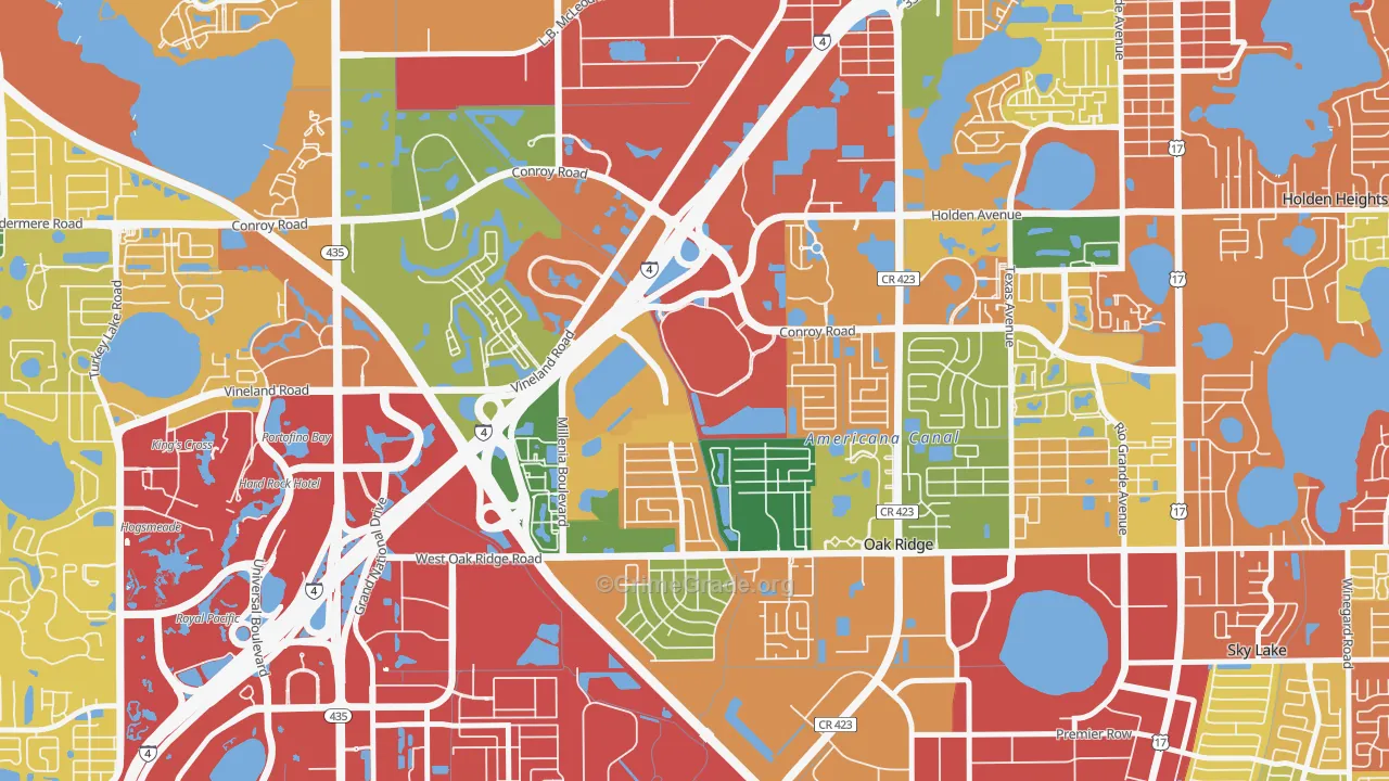 Millenia, Orlando, FL Map of Theft Rates