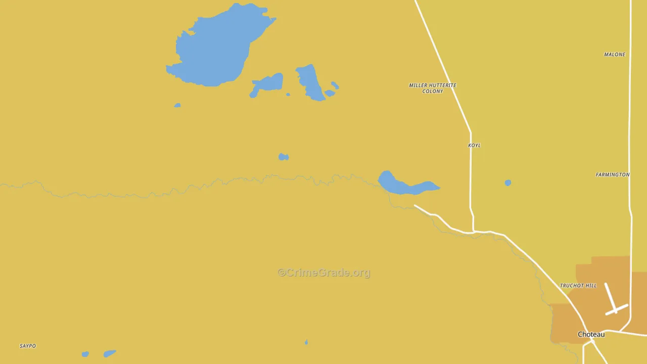 Miller Colony, MT Map of Theft Rates