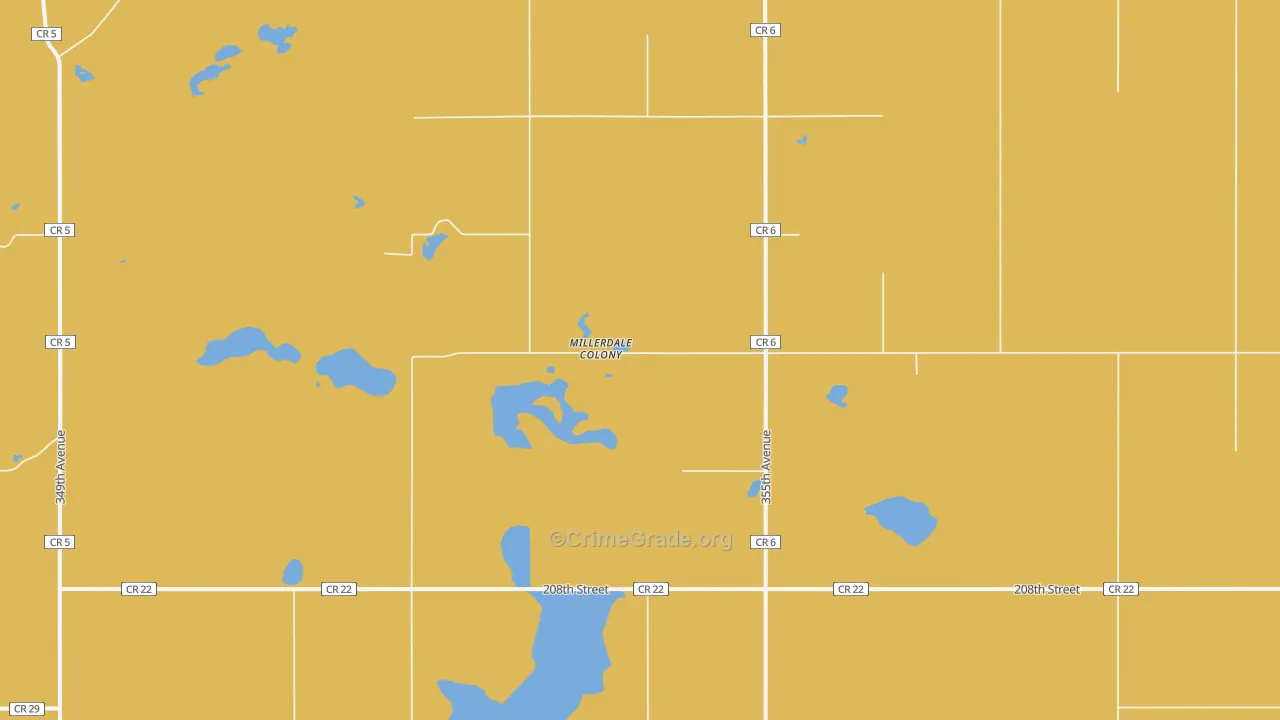 Miller Dale Colony, SD Map of Theft Rates