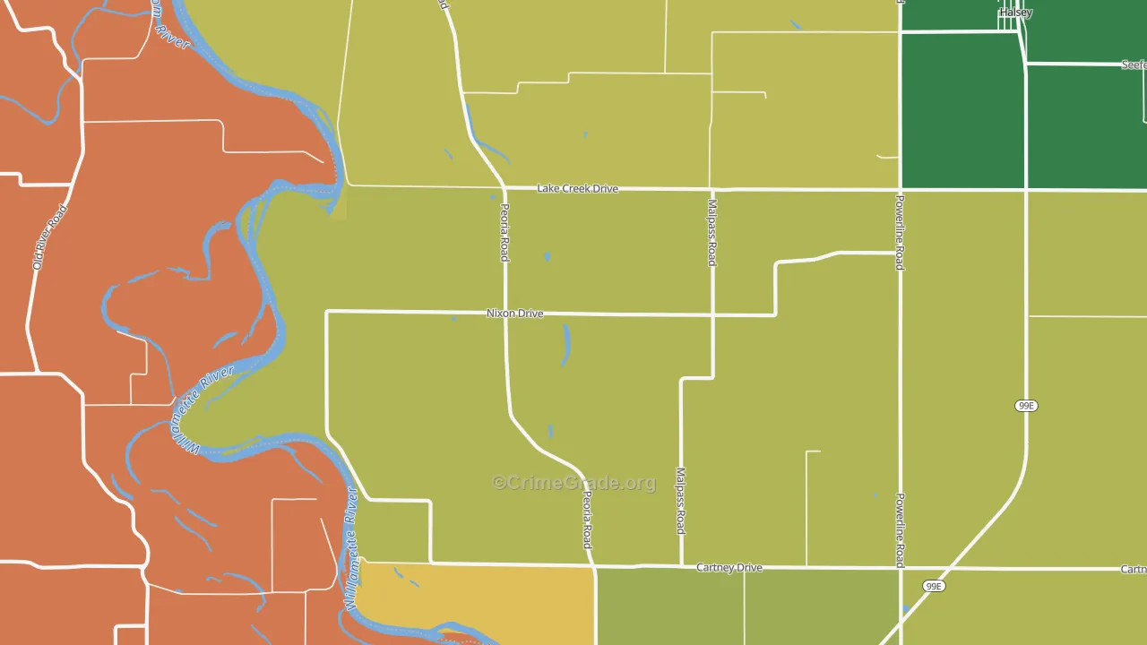 Miller, OR Map of Theft Rates