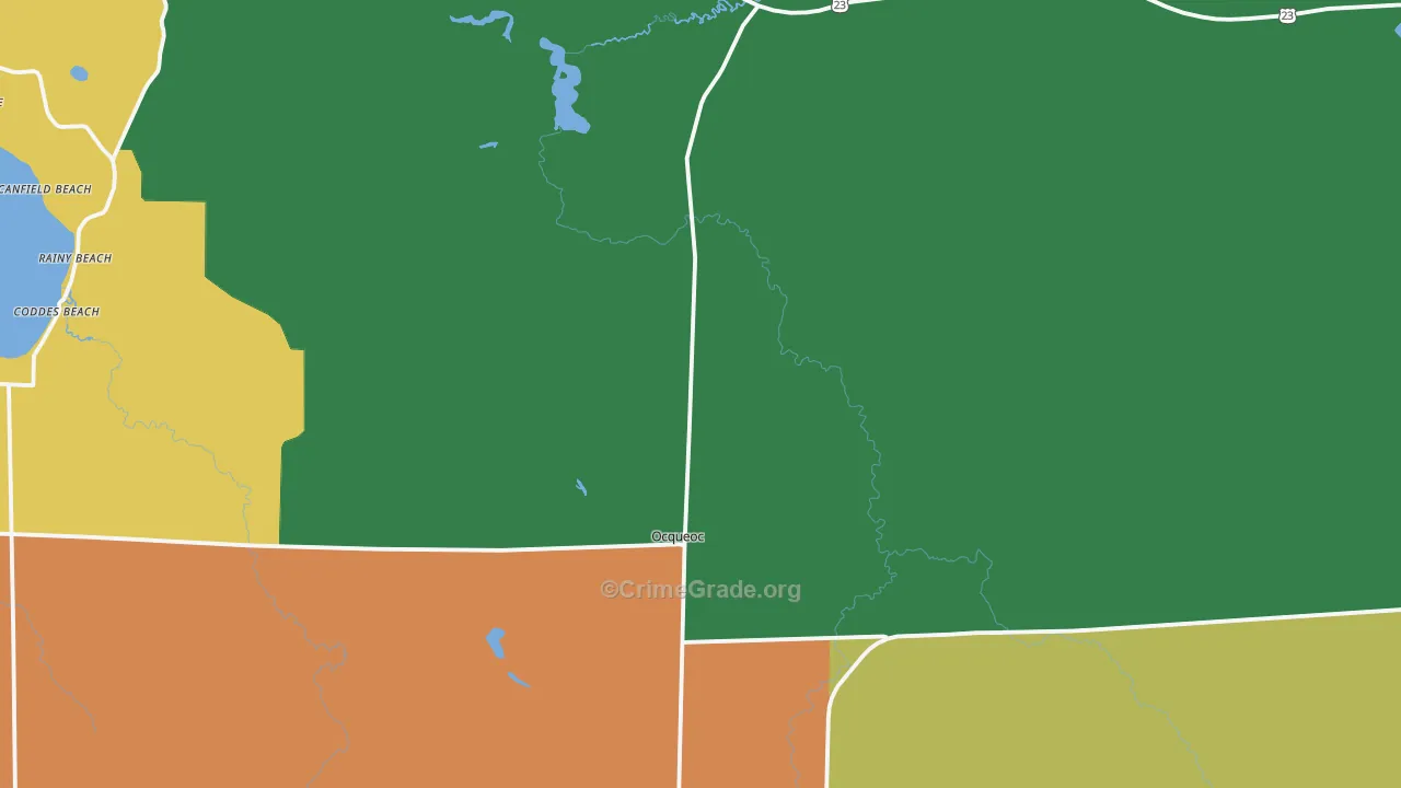 Millersburg, MI Map of Theft Rates