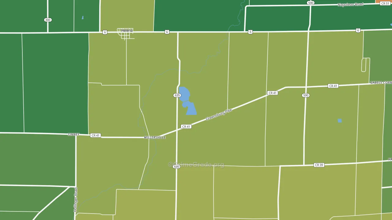 Millersville, OH Map of Theft Rates