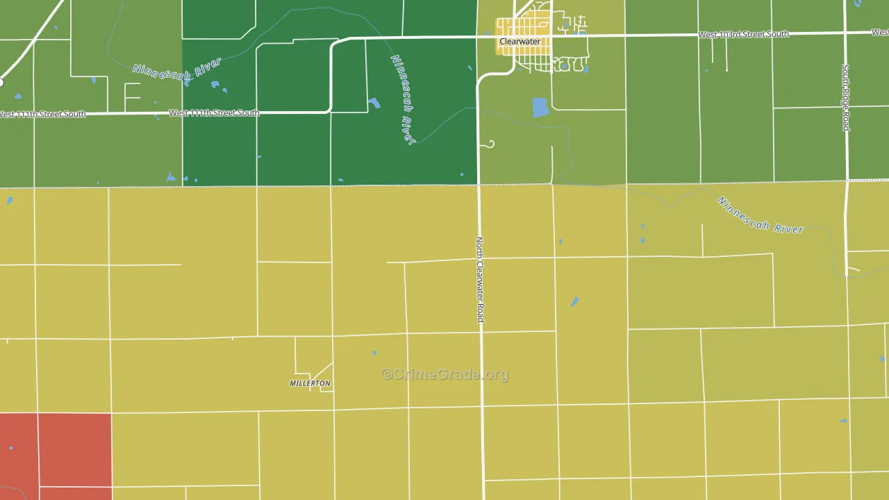 Millerton, KS Map of Theft Rates