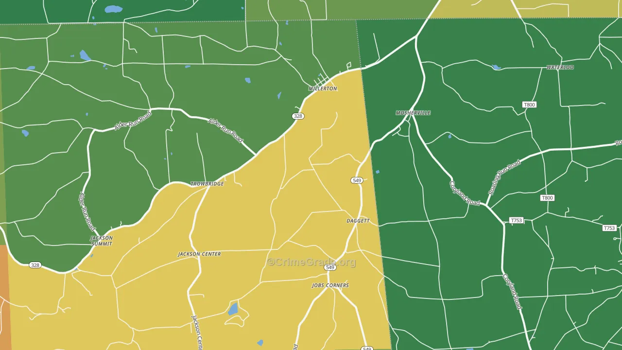 Millerton, PA Map of Theft Rates