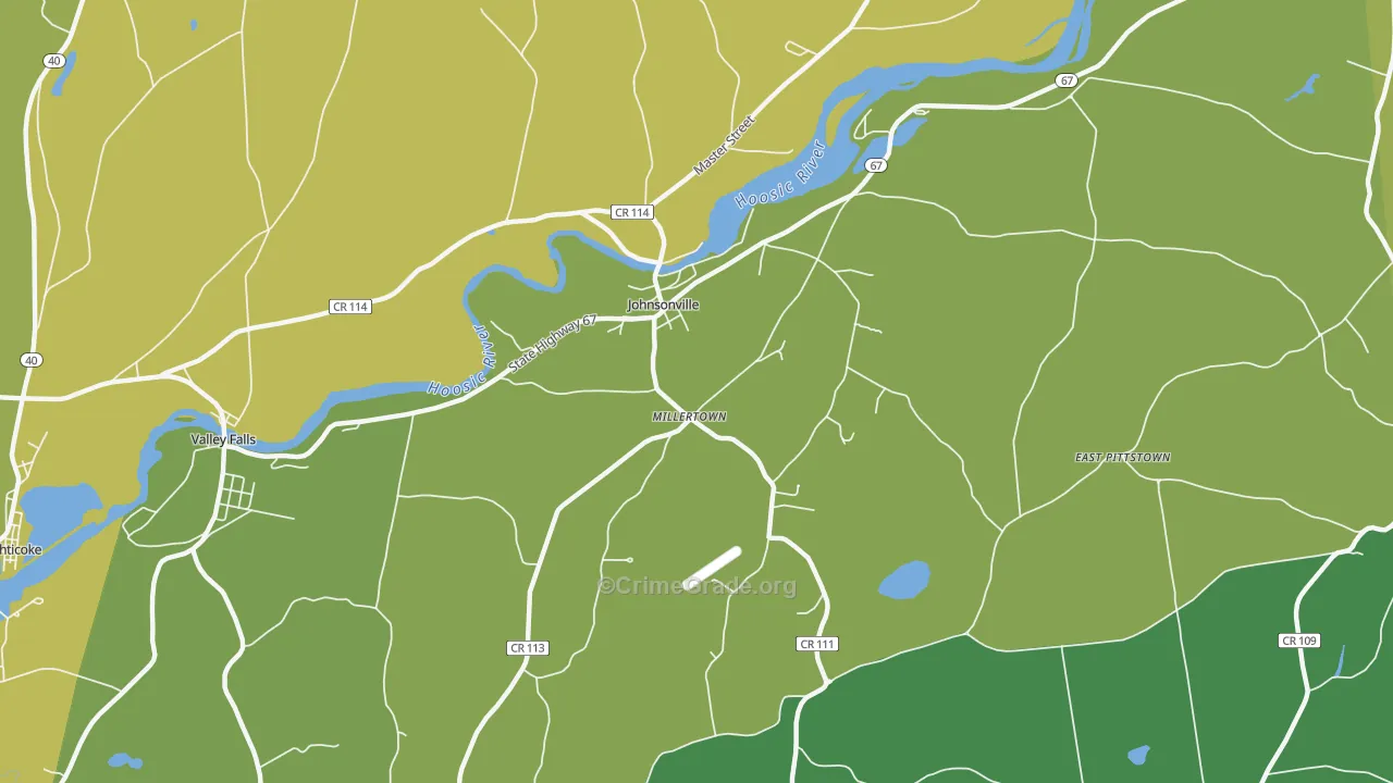 Millertown, NY Map of Theft Rates