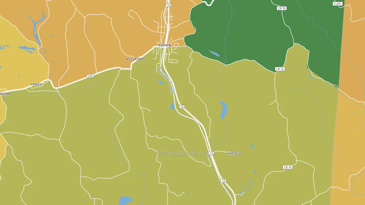Millertown, OH Map of Theft Rates