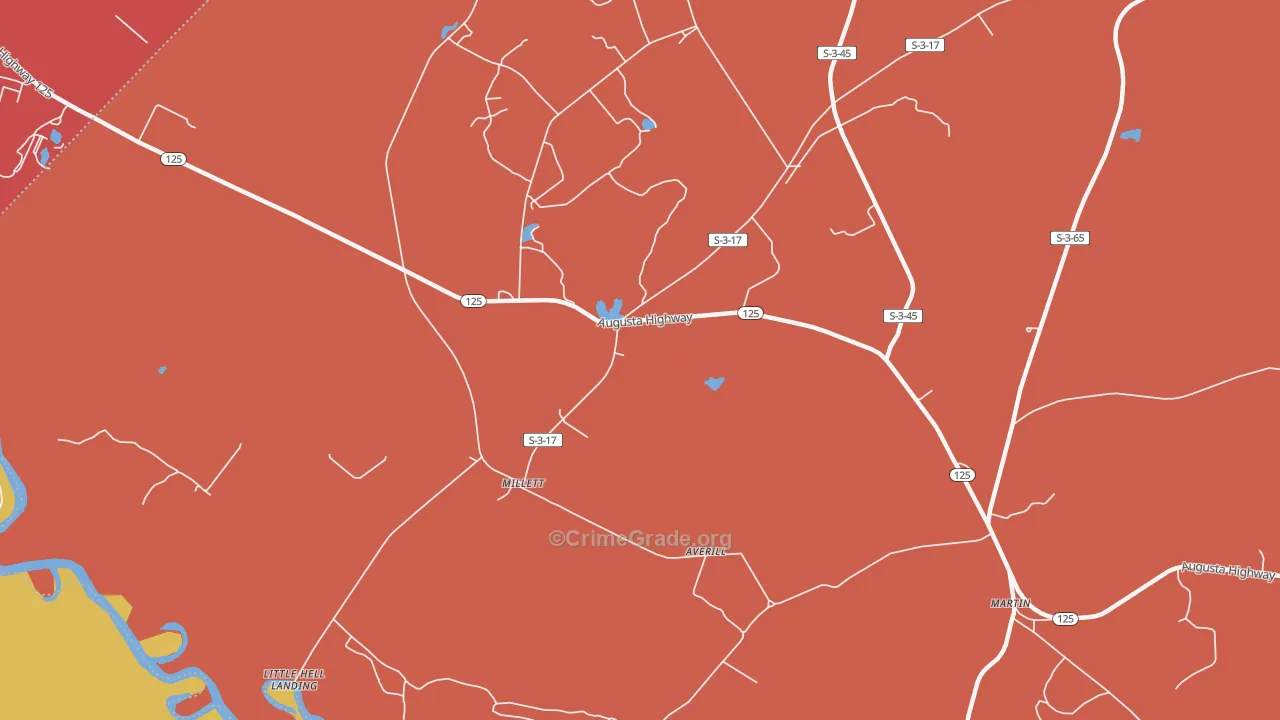 Millett, SC Map of Theft Rates