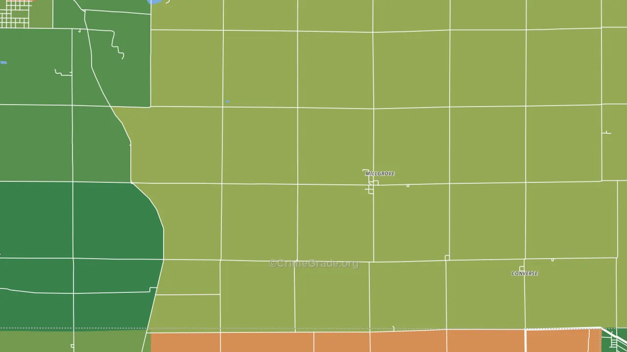 Millgrove, IN Map of Theft Rates