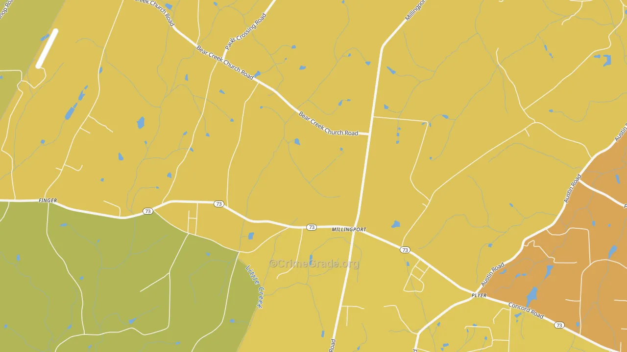 Millingport, NC Map of Theft Rates