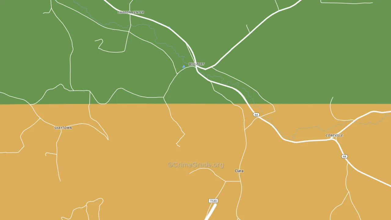 Millport, PA Map of Theft Rates