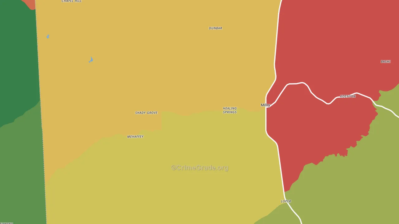 Millry, AL Map of Theft Rates