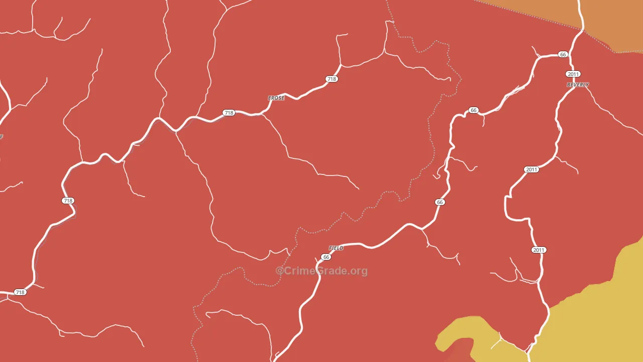 Mills, KY Map of Theft Rates