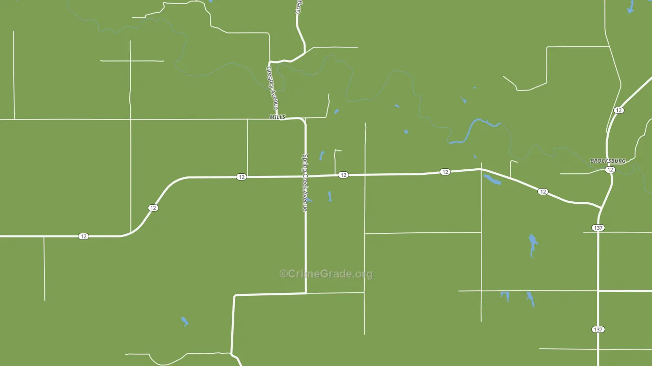 Mills, NE Map of Theft Rates