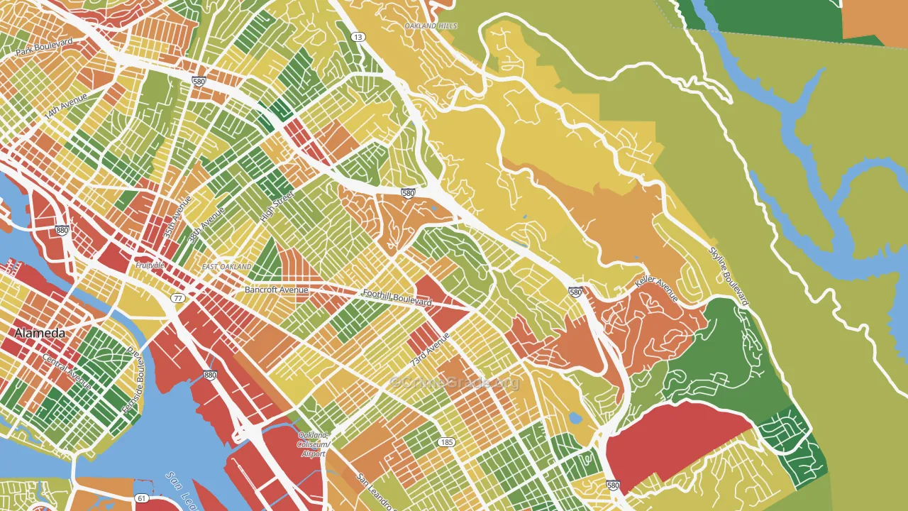 Millsmont, Oakland, CA Map of Theft Rates