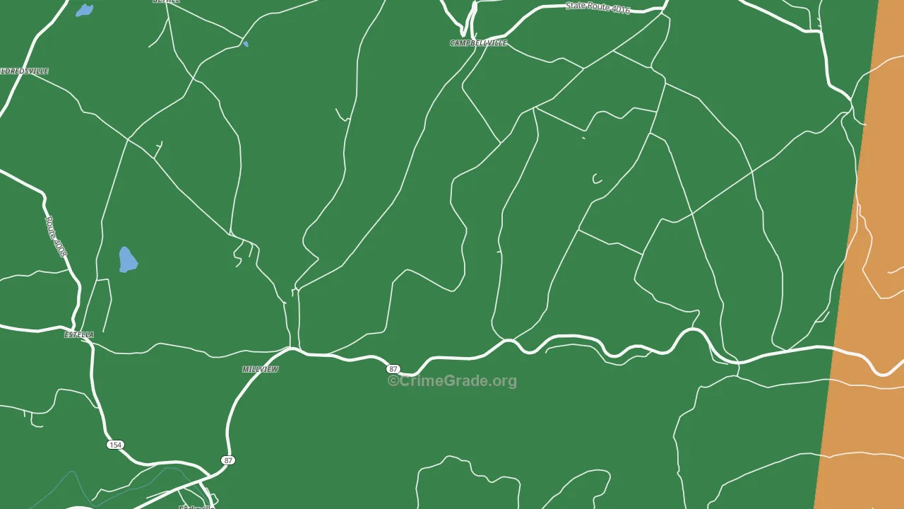 Millview, PA Map of Theft Rates