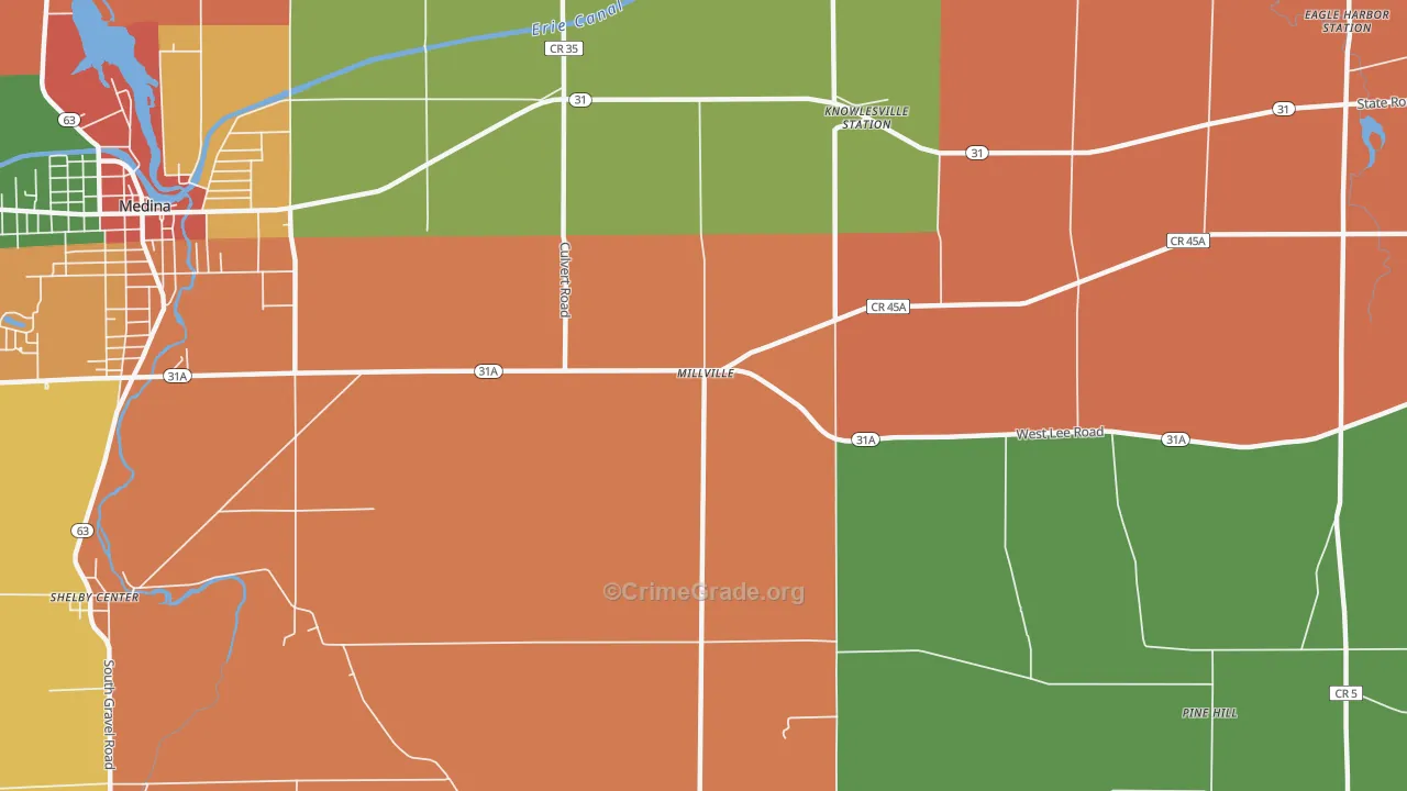Millville, NY Map of Theft Rates