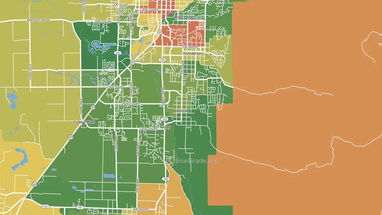 Millville, UT Map of Theft Rates