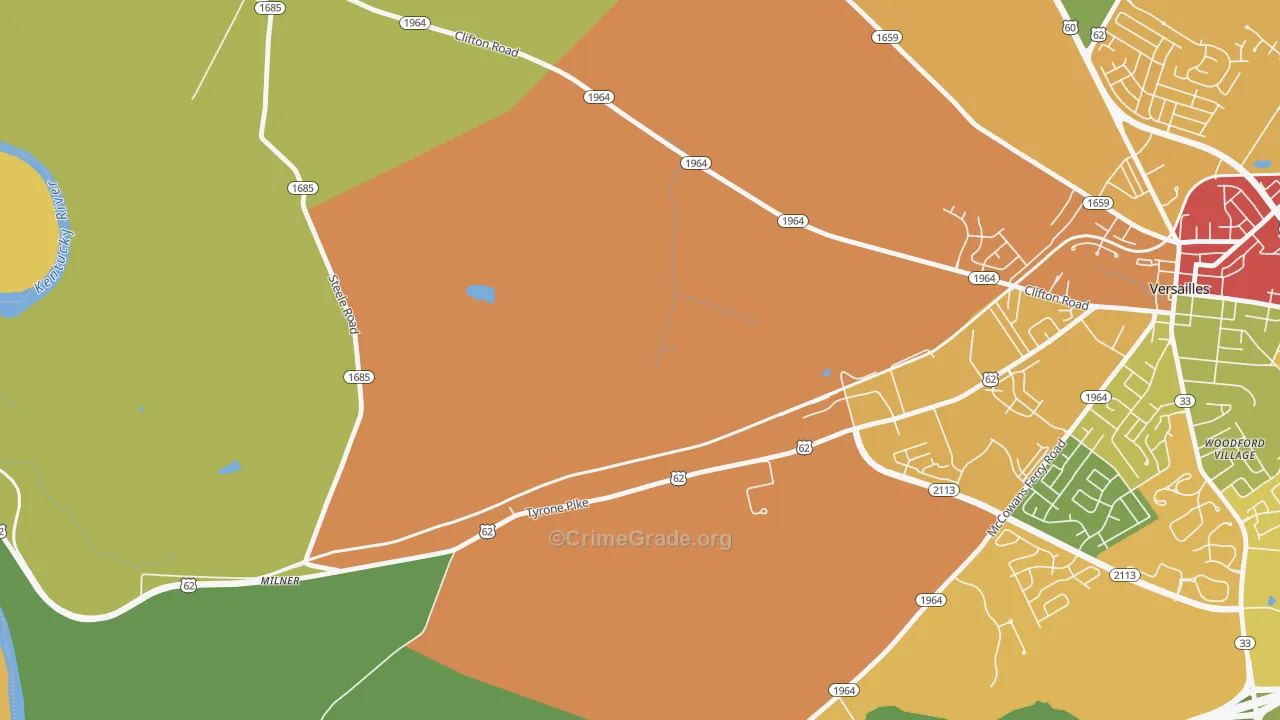 Milner, KY Map of Theft Rates