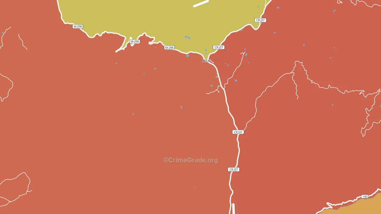Milo, CA Map of Theft Rates