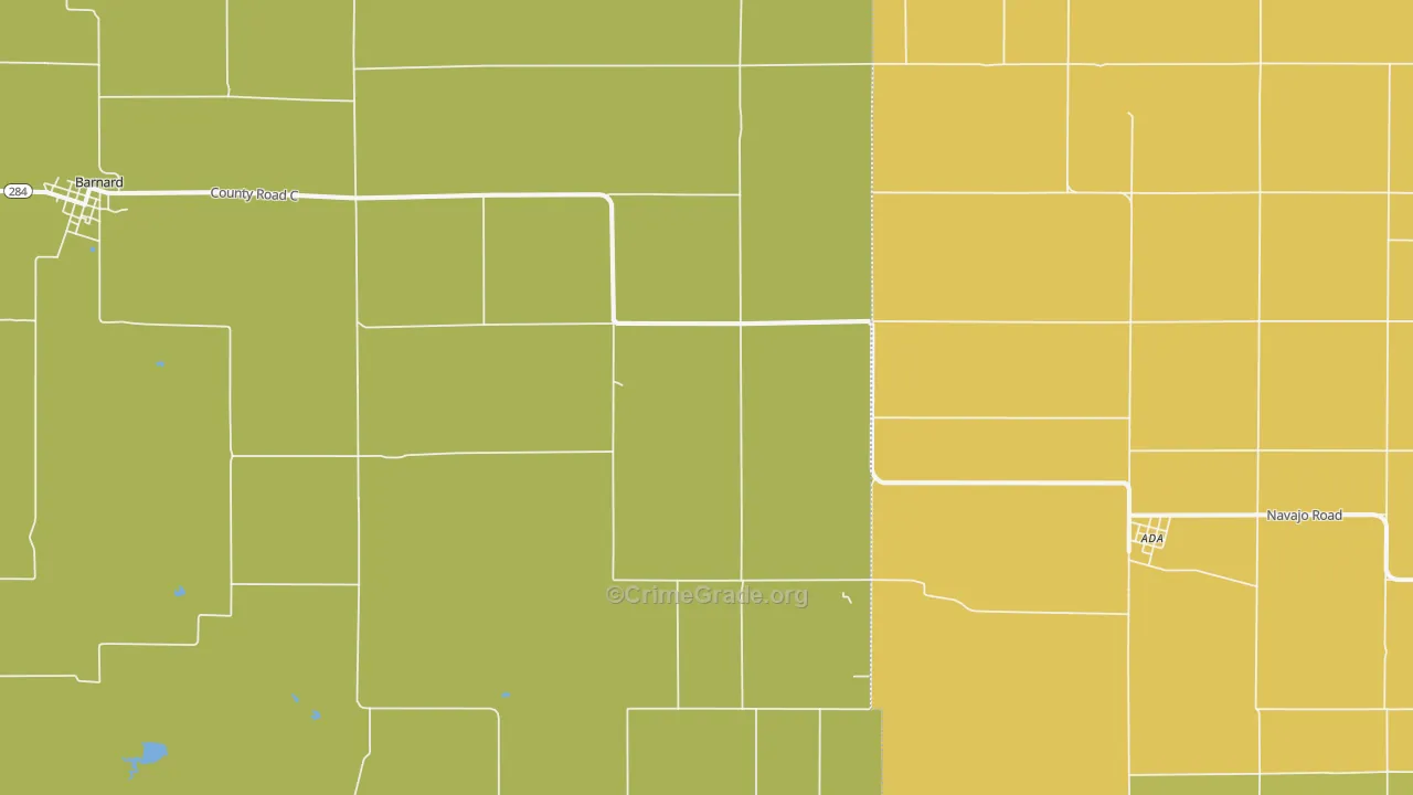 Milo, KS Map of Theft Rates