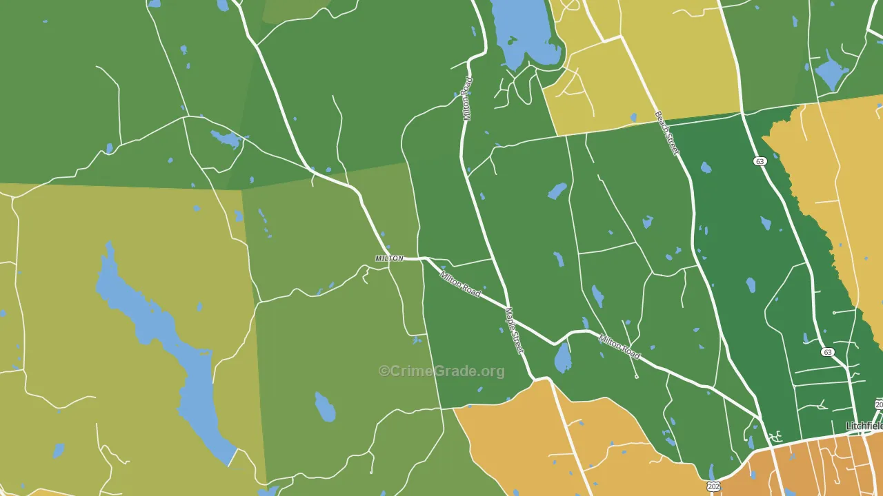 Milton, CT Map of Theft Rates