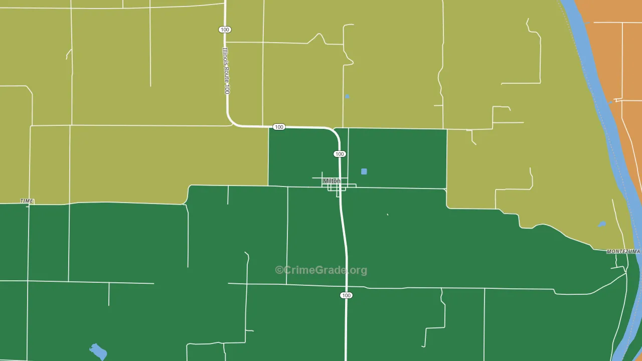 Milton, IL Map of Theft Rates