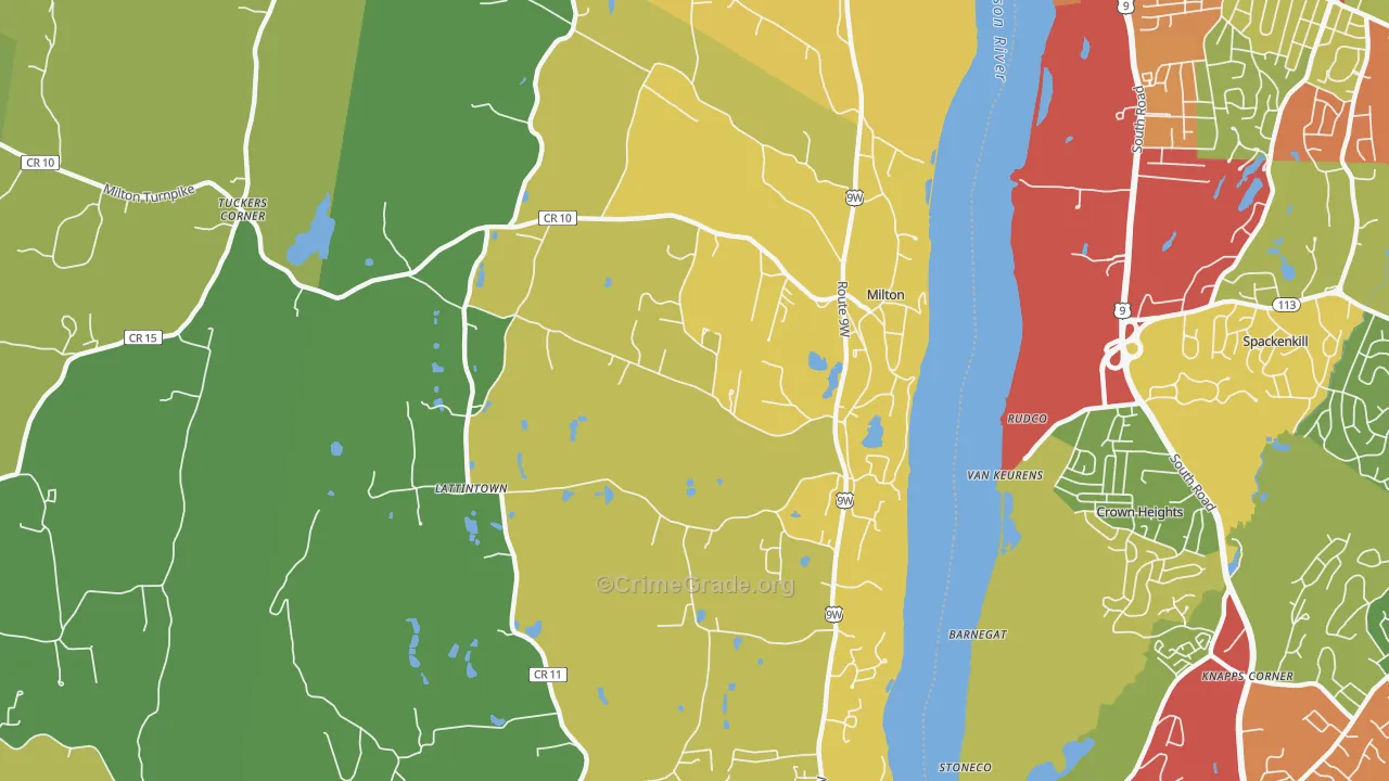Milton, NY Map of Theft Rates