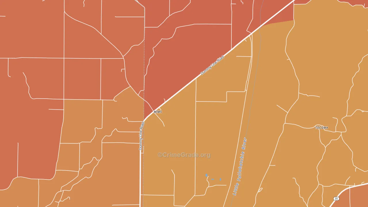 Mimms, MS Map of Theft Rates