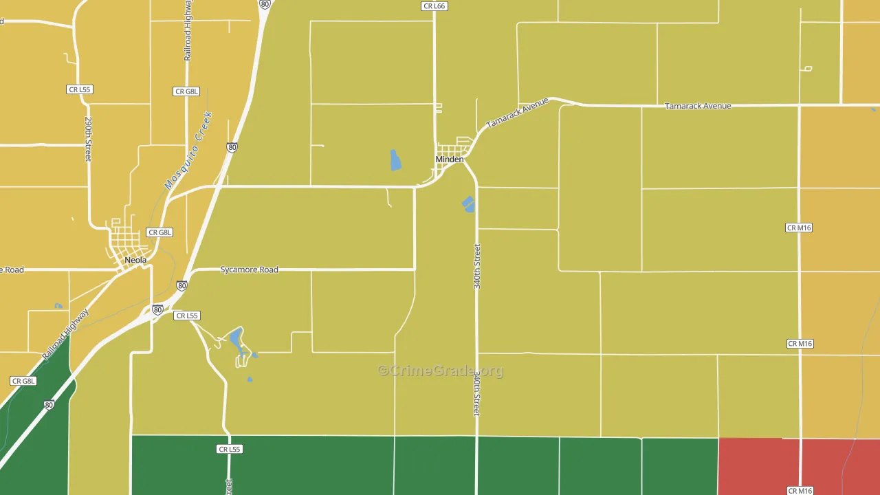 Minden, IA Map of Theft Rates