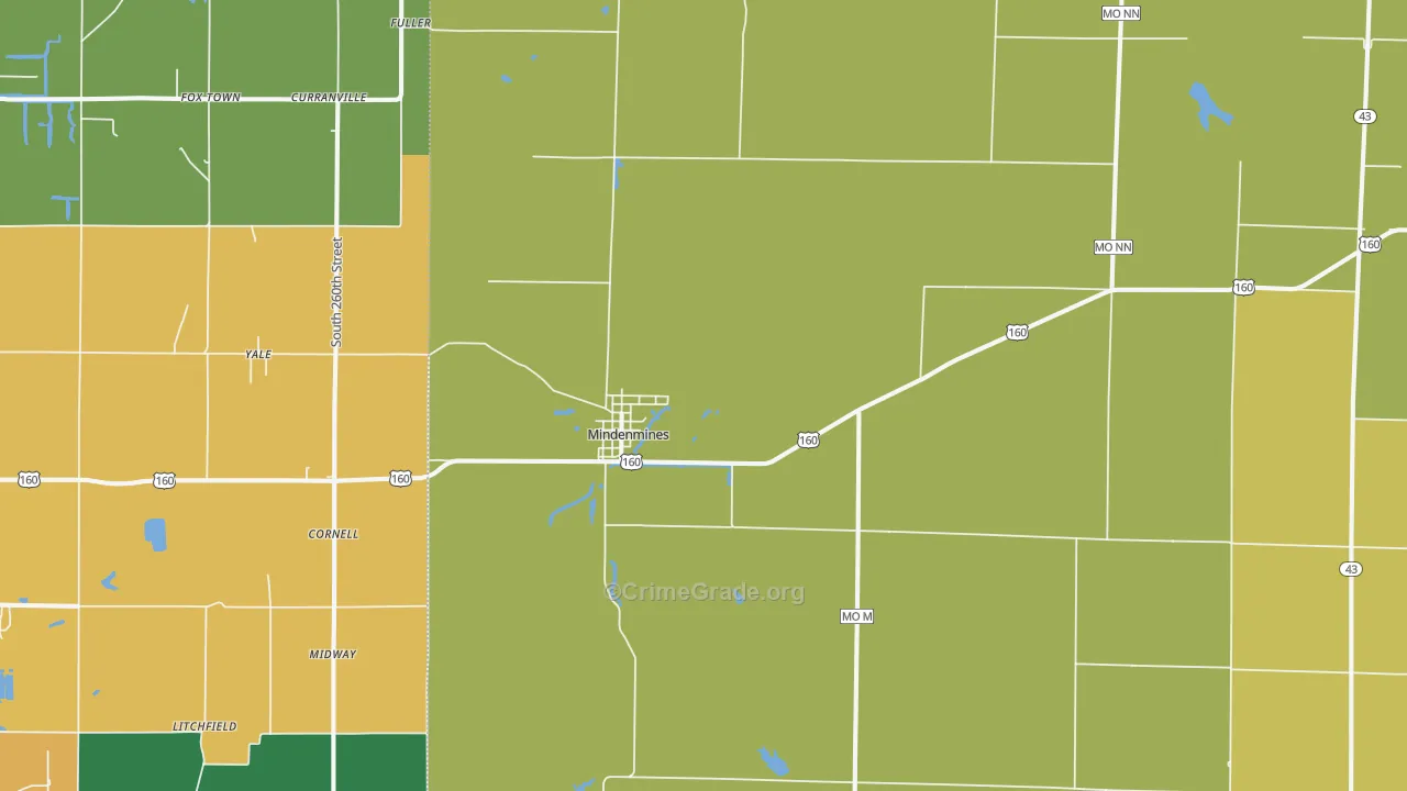 Mindenmines, MO Map of Theft Rates