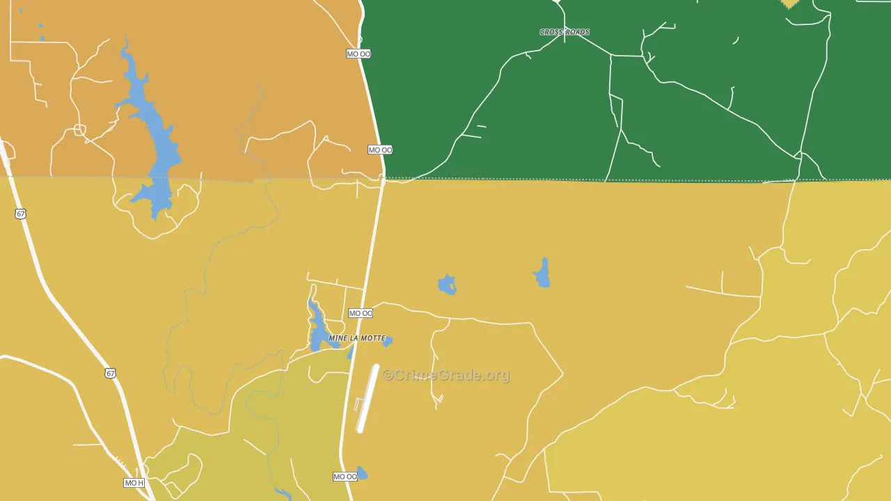 Mine La Motte, MO Map of Theft Rates