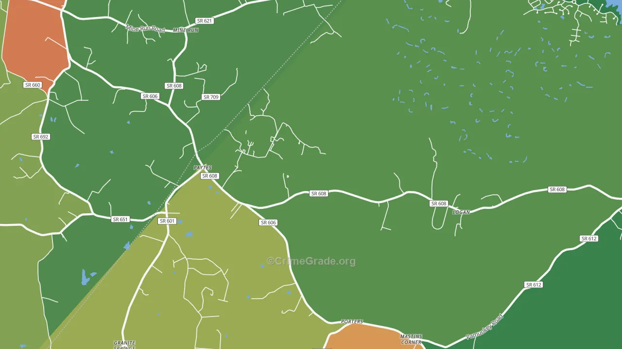 Mine Run, VA Map of Theft Rates