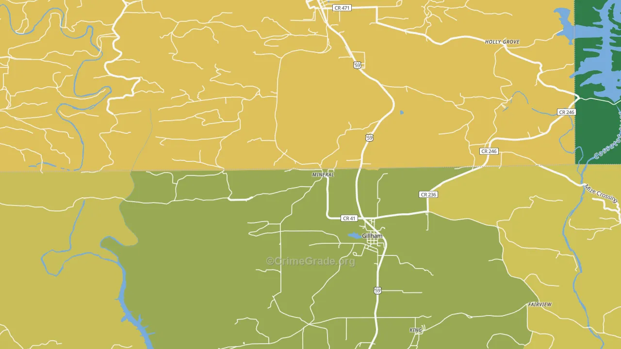 Mineral, AR Map of Theft Rates