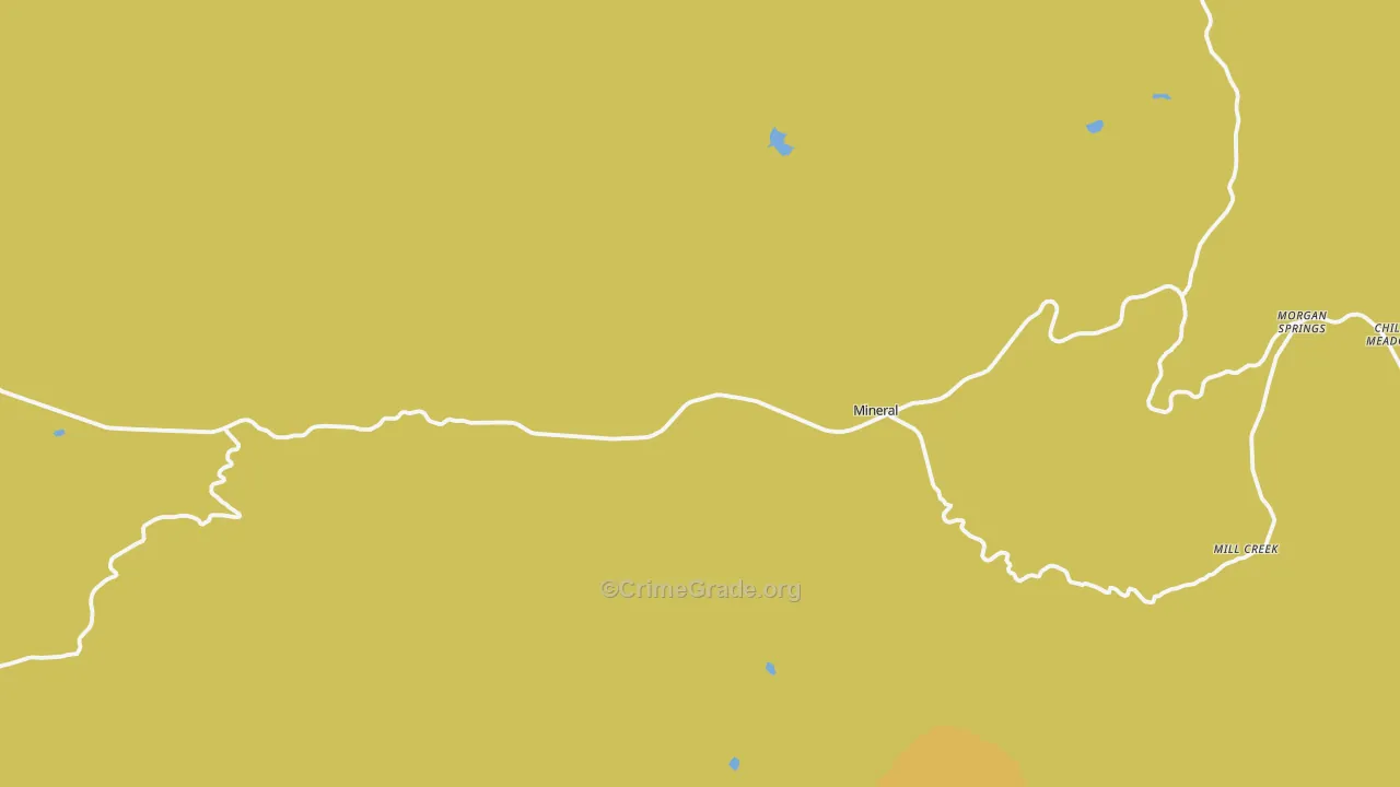 Mineral, CA Map of Theft Rates