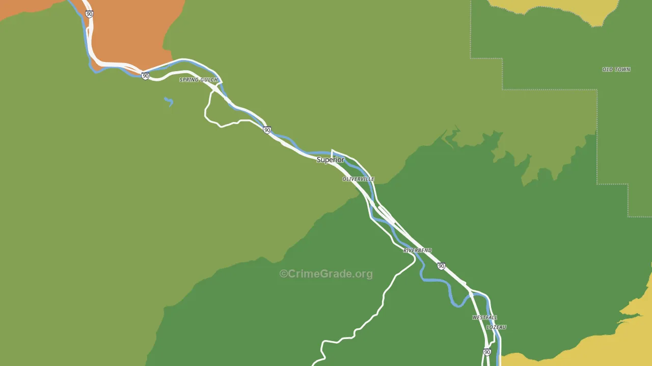 Mineral County, MT Map of Theft Rates