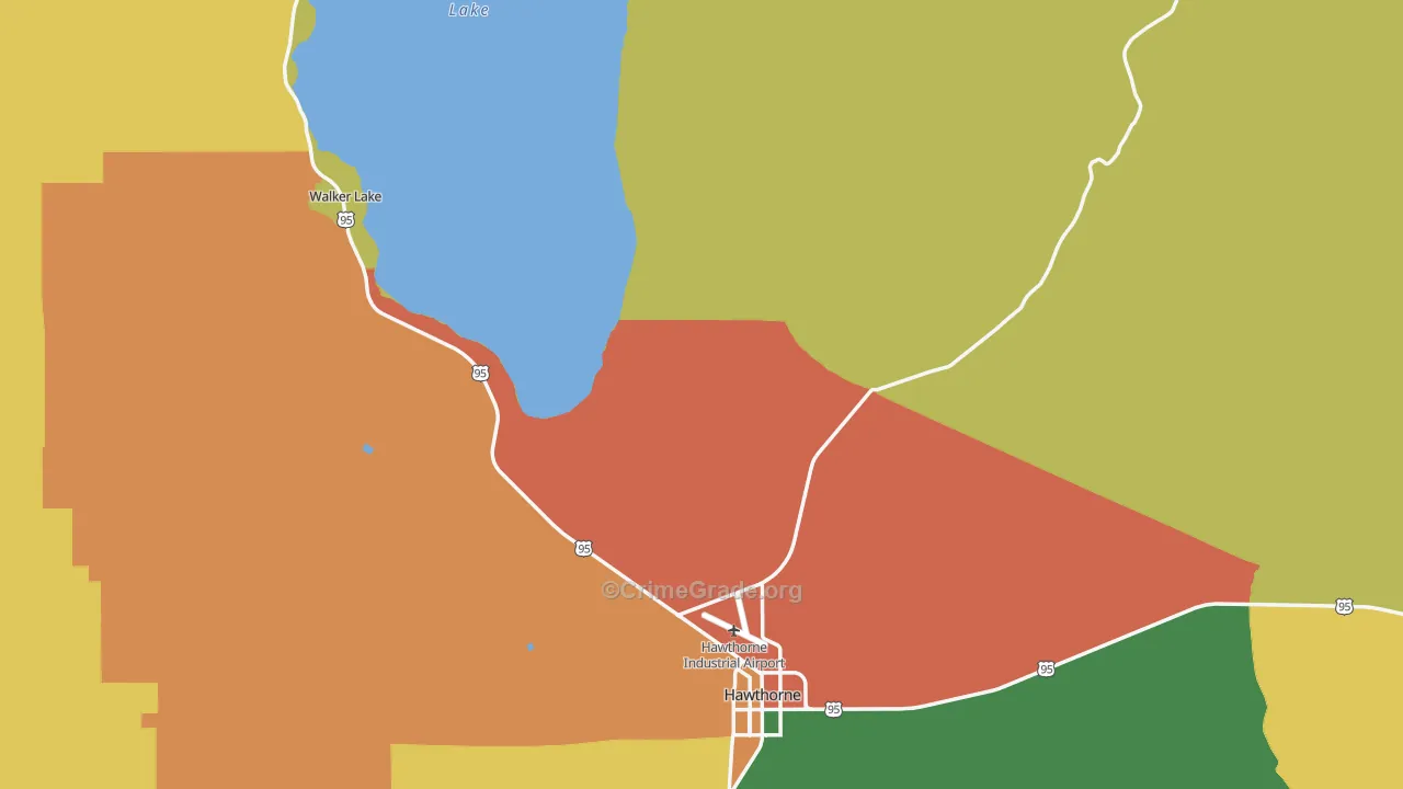 Mineral County, NV Map of Theft Rates