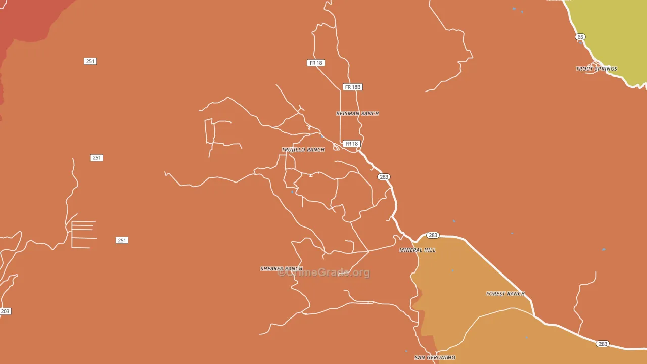 Mineral Hill, NM Map of Theft Rates