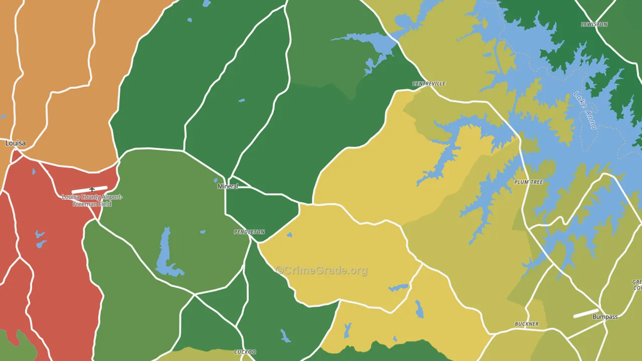 Mineral, VA Map of Theft Rates