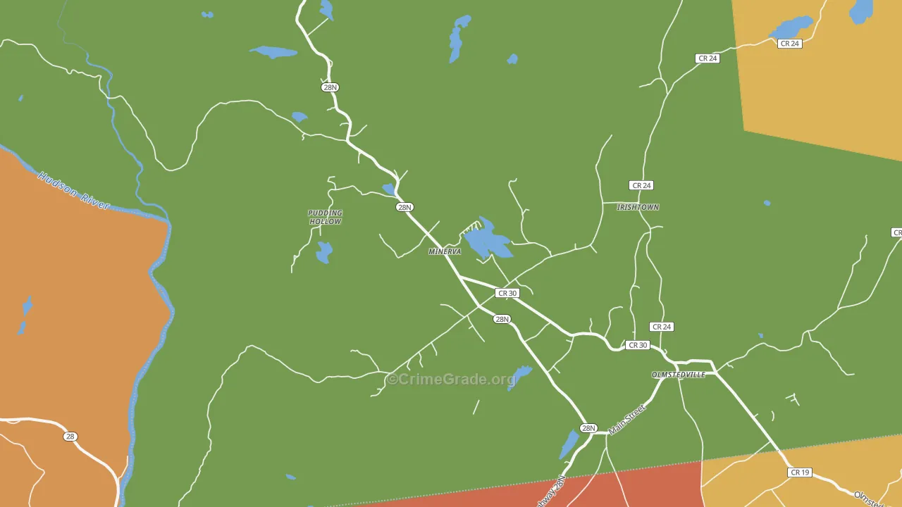 Minerva, NY Map of Theft Rates