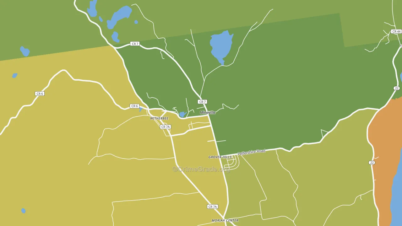 Mineville, NY Map of Theft Rates