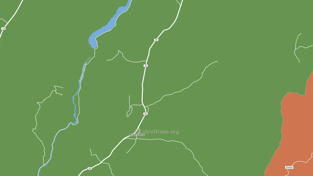 Mink Creek, ID Map of Theft Rates